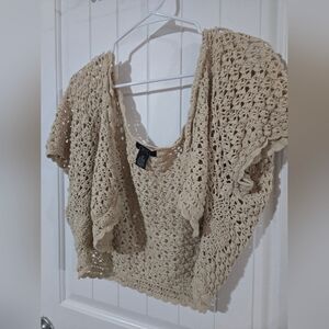 deb Crochet Knit Short Sleeve Sweater Top – 3X